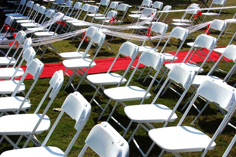 folding plastic chair rental